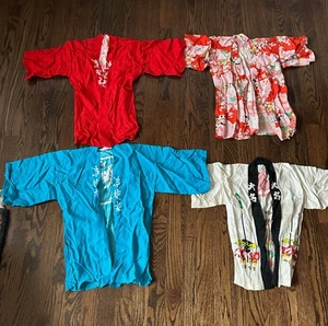 Lot of 4 Vintage Japanese Baby / Toddler Children’s Kimonos / Robes Happi Coat - Picture 1 of 10