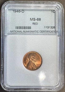 1946-D 1C MS-68 Blazing Red - Picture 1 of 3