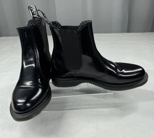 Dr. Martens Vegan Flora Chelsea Boots schwarz Damengröße 7 Knöchel zum Überziehen gebraucht, in einwandfreiem Zustand - Bild 1 von 18