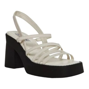 Steve Madden Kalani Strappy Platform Sandals Heels Y2k Retro White Chunky sz 10 - Picture 1 of 10
