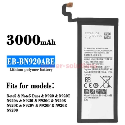 Batería de teléfono original OEM EB-BN920ABE 3000mAh para Samsung Galaxy Note 5 N920 Foto 1 de 4