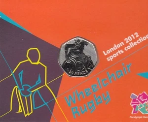 GB 2011 SILLA DE RUEDAS RUGBY 50p MONEDA LONDRES 2012 COLECCIÓN DEPORTIVA OLÍMPICA ROYALMIN - Imagen 1 de 2