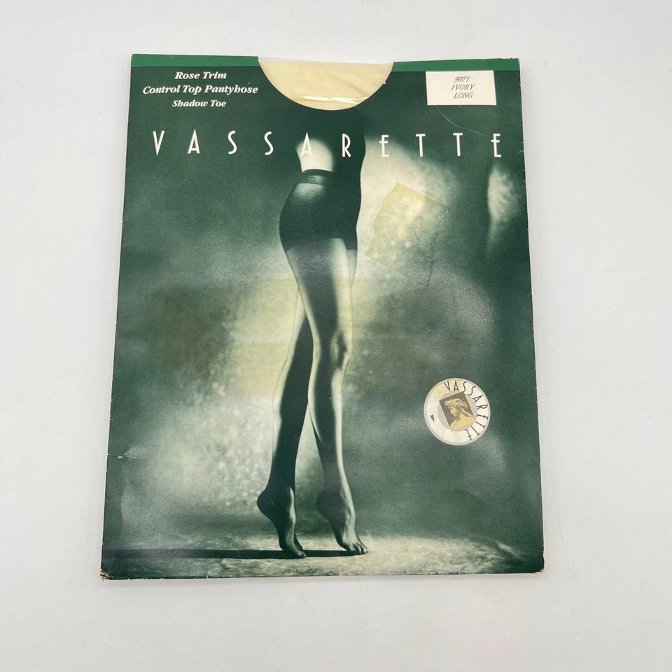 Pantimedias Vassarette Rose Trim Control Top Puntera Sombra Marfil Medias L-Long Foto 1 de 2