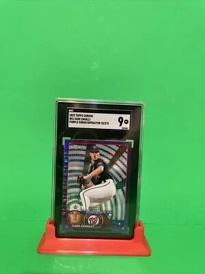 2023 Topps Chrome Purple Sonar Refractors #61 Cade Cavalli Serial #033/275 SGC 9 - Image 1 of 3