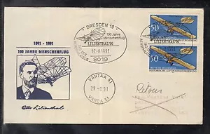 A 13 ) schöner Segelflugbeleg 1991 zur Luftpostausstellung Dresden Lilienthal - Picture 1 of 1