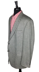 Hart Schaffner Marx Men Tweed Herringbone Wool Sport Coat Blazer Jacket 48L - Picture 1 of 12