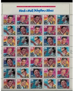 1993 COMPLETE ROCK' n ROLL SHEET- PRESLEY/VALENS, ETC.-MNH- SCOTT #2724-2730 - Picture 1 of 1