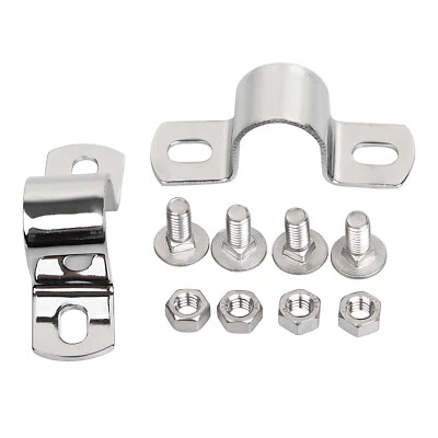 Chrome Rear Fender Mount U-Clamp For Harley Hydra Glide FLH FLF FL UL V Twin 74 - Image 1 of 4