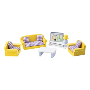 Tidlo Wooden Doll's House Living Room Furniture Play Set Complete - Imagen 1 de 1