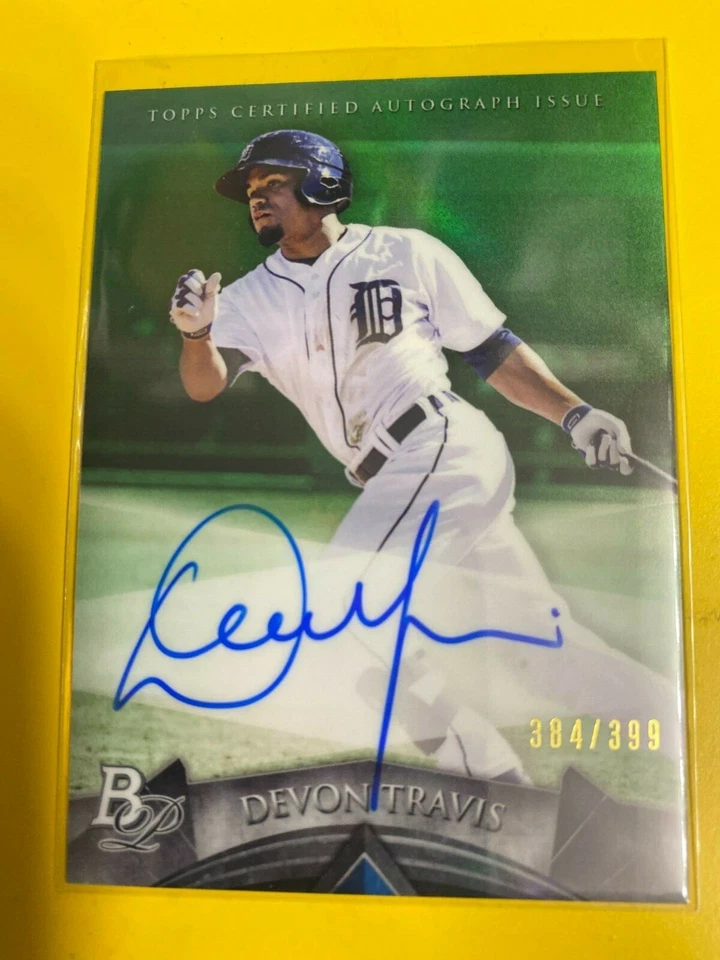 D31983 2014 Bowman Platinum Prospect Autograph Green Refractor Devon Travis /399 - Image 1 of 1