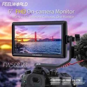 FEELWORLD FW568 V3 6 inch DSLR Camera Field Monitor 3D LUT Full HD 1920x1080 IPS - Picture 1 of 11