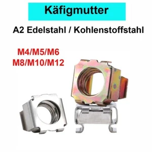A2 Edelstahl Käfigmutter verzinkte Kohlenstoffstahl Käfigmutter M4 M5 M6 M8-M12 - Picture 1 of 15