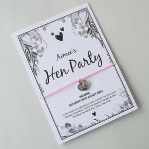 Personalised Hen Party Wish Bracelet Favour | Bride Tribe Party Bag Keepsake - Picture 1 of 18