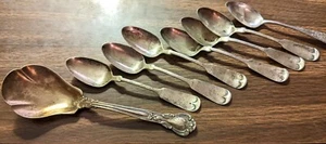 Eight (8) Vintage Sterling Silver Spoons Antique 5.4 Ounces - Picture 1 of 5