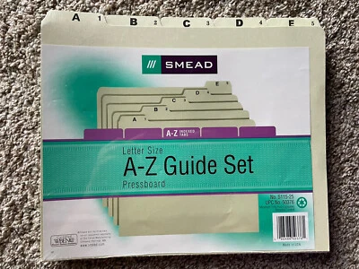 NEW Smead 50376 A-Z Pressboard Self Tab File Guides Letter Size Index Tabs Set - Image 1 of 3