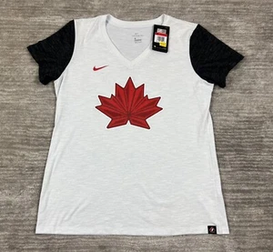 Nike Shirt Damen Large weiß Dri Fit Kanada Hockey Team T-Shirt neu mit Etikett - Bild 1 von 11
