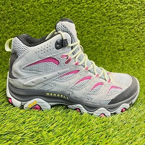 Merrell Moab 3 Mid Womens Size 8.5 Gray Pink Outdoor Walking Hiking Boots - Picture 1 of 10