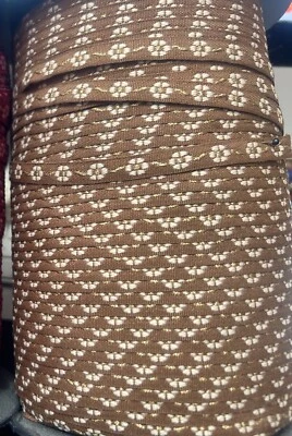 vintage embroidered grosgrain flowers petite ribbon 1/4" trim 1yd made in France - Image 1 of 2