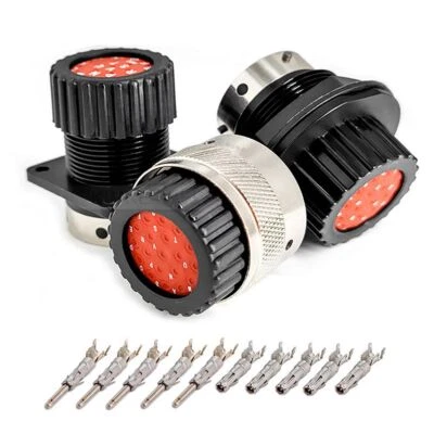 19 Pin ITT Cannon Aviation Circular Male Female Waterproof Connector Plug Kit - Image 1 of 4