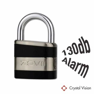 Crystal Vision  Weather Proof Anti Theft Loud 130db Hardened Steel Alarm PadLock - Picture 1 of 7