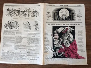 Journal Satirique LA LUNE Nr 52 (1867) Le Boeuf Gras et sa Complainte ill. GILL - Picture 1 of 2