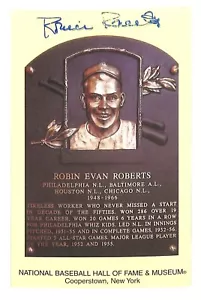 Robin Roberts Autographed Yellow Hall Of Fame Plaque HOF Phillies - Picture 1 of 2
