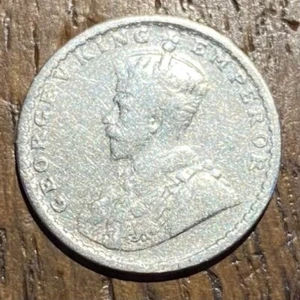 PIECE DE 2 ANNAS INDIA 1913, INDE BRITANNIQUE (1138) ARGENT - Picture 1 of 2