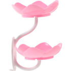  Rosa Plastik Zweilagige Seifenschale Seifenspender Mit Saugnapf