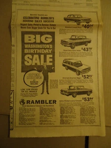 Rambler 4 models 1962 newspaper ad - Picture 1 of 1