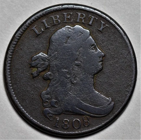 1808 Draped Bust Half Cent - Rotated Die - US 1/2c Penny Coin - L35 Cover