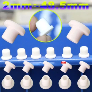 White Hole Plugs Round Silicone Rubber Blanking Seals Bungs End Caps 2mm~48.5mm - Picture 1 of 22