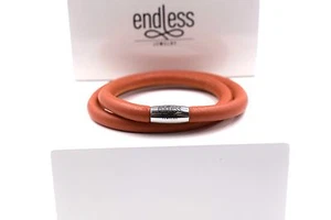 NEU ENDLOS KORALLE LEDER DOPPEL ARMBAND 8,5 ZOLL ARMBAND #12110-42 - Bild 1 von 1