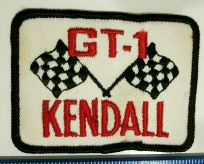 PARCHE UNIFORME DE CARRERAS GT-1 KENDALL MOTOR OIL DE COLECCIÓN ~3", BANDERAS A CUADROS Foto 1 de 4