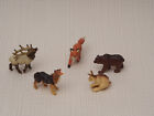 5 Vintage 1990s Plastic Toy Safari Limited Wolf Red Fox Hare Bear Elk Animals