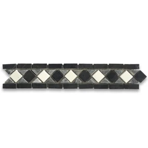 B0005P Marble Mosaic Border Listello Tile Classic White Jade 2x10.6 Polished - Picture 1 of 8