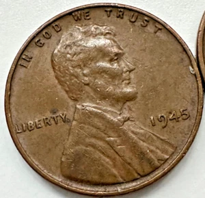 Centavo Lincoln Wheat 1944 y 1945 circulado - Imagen 1 de 9