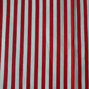 Vintage Cotton Fabric 44" X 20" & 35" X 9" Red & White Stripes Sewing Quilting - Picture 1 of 5