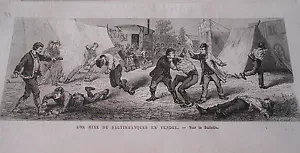 Gravure 1873 - Une rixe de Saltimbanques en Vendée - Bild 1 von 1