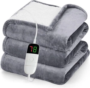 Greenoak Heated Blanket Electric Throw 50 X60 , Heating Blanket With 10 Heat ETL - Picture 1 of 8
