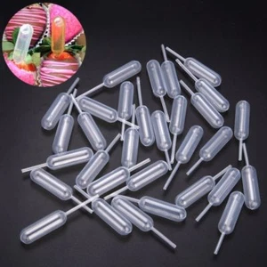 Pack of 100 Plastic Squeeze 4ml Transfer Pipettes Dropper For Cupcake Ice Cream - Picture 1 of 5