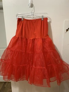 Enagua grande roja CRINOLINE de 3 niveles tutú vinculado Rockabilly Swing - Imagen 1 de 7