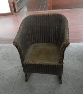Vintage Childs Wicker Chair Very Old Wicker Rocking Chair Antique? - Picture 1 of 4
