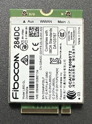 New Dell DW5820e Fibocom L850-GL LTE/WCDMA 4G WWAN Card 284DC 0284DC W16 - Image 1 of 2