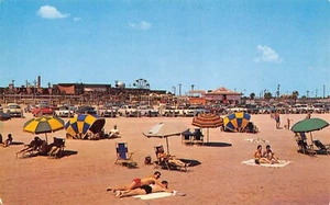 Stewart Beach Spielplatz des Südens Galveston, TX Vintage 1950er Postkarte - Bild 1 von 2