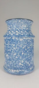 Jarrón cubo de leche esponja Stangl Blue Town And Country de colección - Imagen 1 de 16