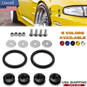 Black JDM Quick Release Fasteners Bumper For Car Trunk Fender Hatch Lids Kit - Picture 1 of 30