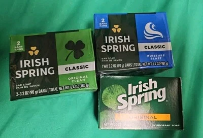 Irish Spring Classic Moisture Blast & Original Cleans 3.2oz Each Mix Lot- 5 Bars - Image 1 of 4