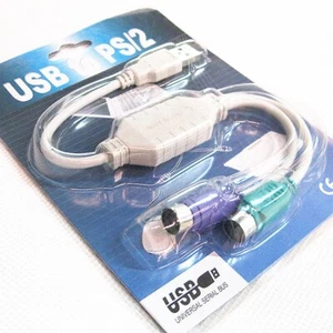 USB to 2 x PS/2 Adapter PS2 Female Keyboard and Mouse Adaptor Splitter Converter - Picture 1 of 7