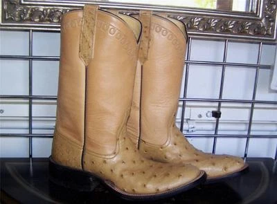 Botas de Vaquero Rios Of Mercedes Antigua Sillín Pluma Completa Avestruz Hombres 6 B Dama 7 B Foto 1 de 4