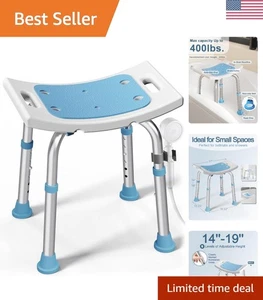 Silla de ducha de aluminio duradera - 400 libras de capacidad y altura ajustable para mayor comodidad - Imagen 1 de 10